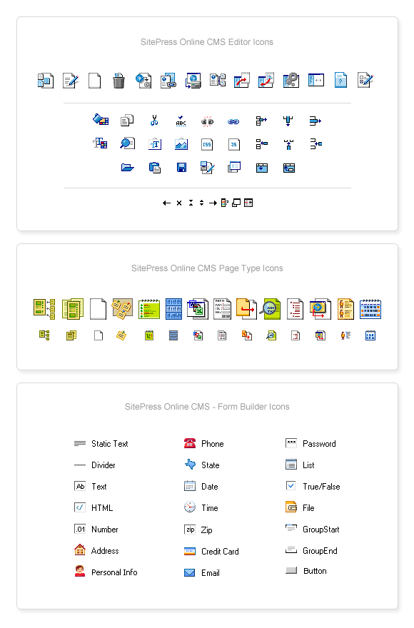 SitePress CMS Icons