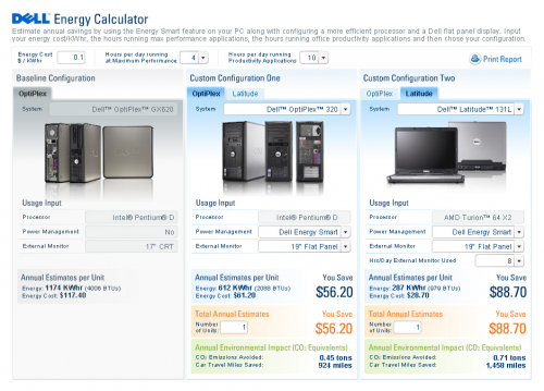 Dell Energy Calculator