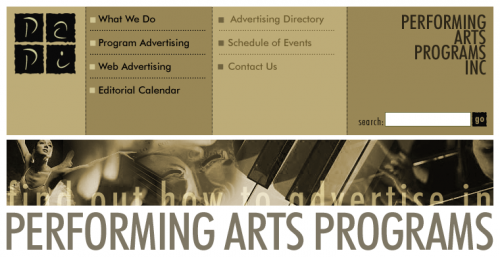 Performace Arts Programs Website Design 3
