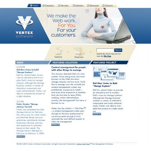 Vertex.com website design